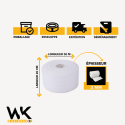 Rouleaux polyéthylène moussé 2mm 20 cm *50 m