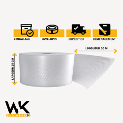 Rouleaux bulle d'air 25 cm longueur 50 m